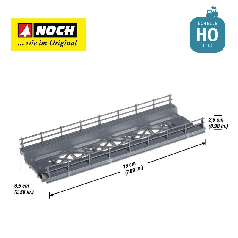 Pont droit métallique 18 cm HO Noch 21340-Maketis