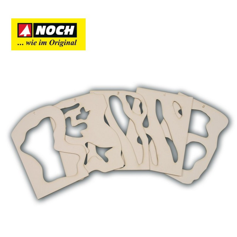 Pochoirs pour flocage 5Pcs Noch 60139 - Maketis Pochoirs pour flocage 5Pcs Noch 60139 - Maketis