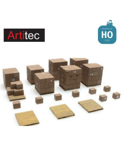 Ensemble de palettes et cartons HO Artitec REE 387235