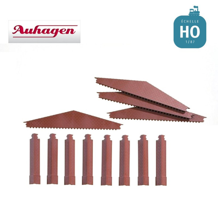 Pignons et colonnes d'angle courtes rouges HO Auhagen 80406-Maketis Pignons et colonnes d'angle courtes rouges HO Auhagen 80406-Maketis