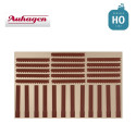 Colonnes courtes et frises de briques rouges HO Auhagen 80410-Maketis