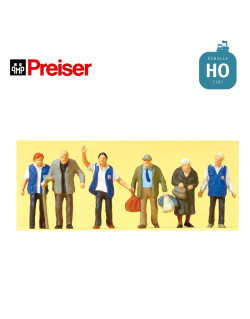 Aides médicaux avec personnes âgées HO Preiser 10544 - Maketis