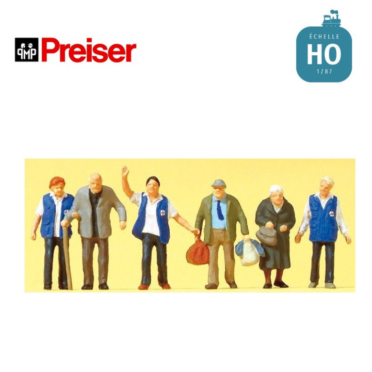 Aides médicaux avec personnes âgées HO Preiser 10544 - Maketis