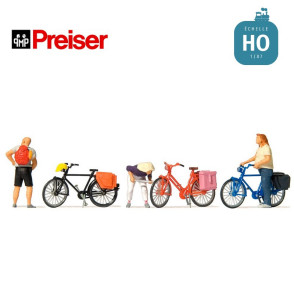 Cyclistes en pause HO Preiser 10659 - Maketis