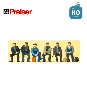 Ouvriers et dockers assis HO Preiser 10351 - Maketis