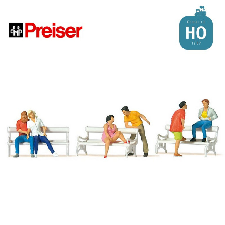 Sur les bancs publics HO Preiser 10739 - Maketis Sur les bancs publics HO Preiser 10739 - Maketis