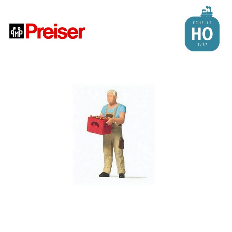 Homme et caisse bière HO Preiser 28234 - Maketis Homme et caisse bière HO Preiser 28234 - Maketis