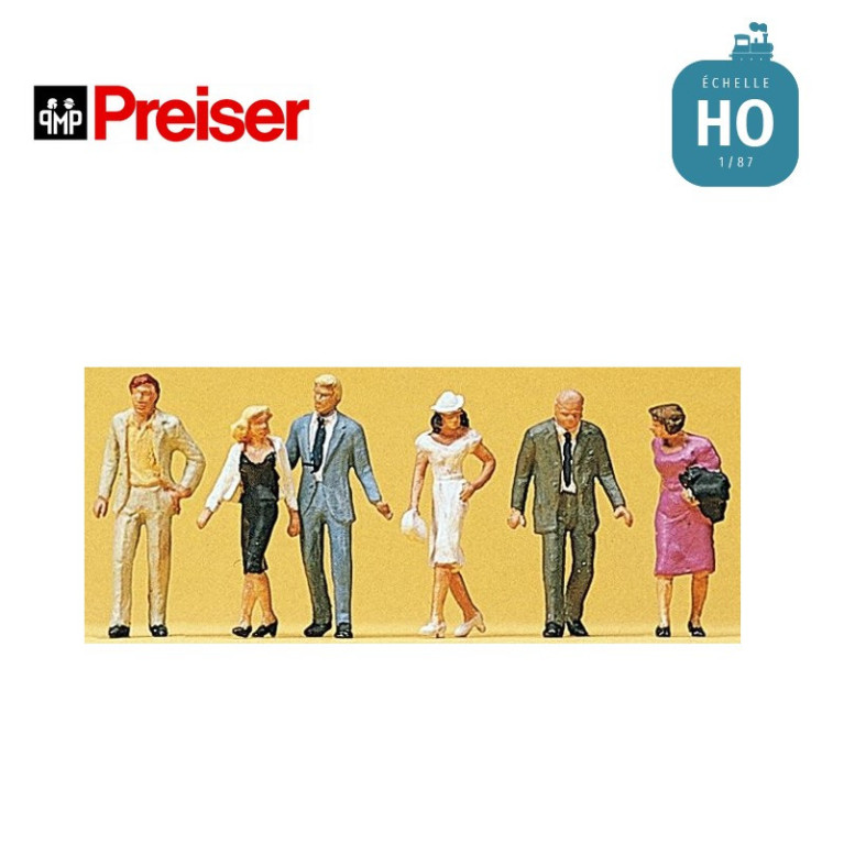Passants marchant HO Preiser 10116 - Maketis