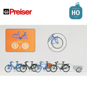 Vélos et remorques HO Preiser 17161 - Maketis