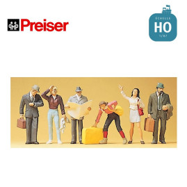 Passagers sur le quai HO Preiser 10379 - Maketis