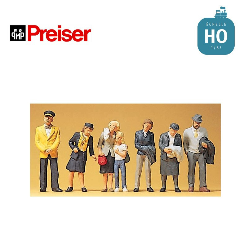 Passagers et steward HO Preiser 10382 - Maketis