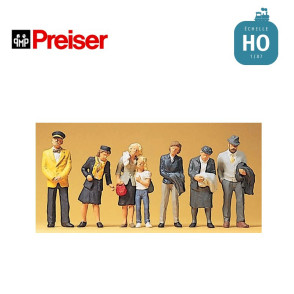 Passagers et steward HO Preiser 10382 - Maketis