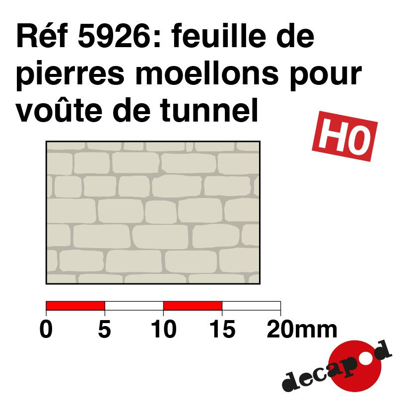 Feuille de pierres moellons pour voûte de tunnel HO Decapod 5926-Maketis