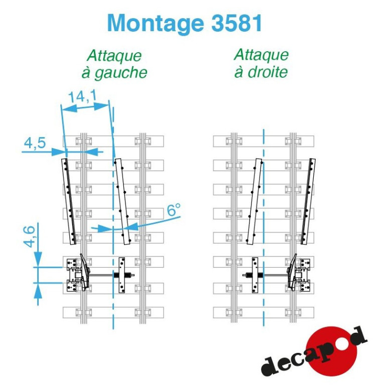 Taquets dérailleurs pour voie Peco HO Decapod 3581-Maketis