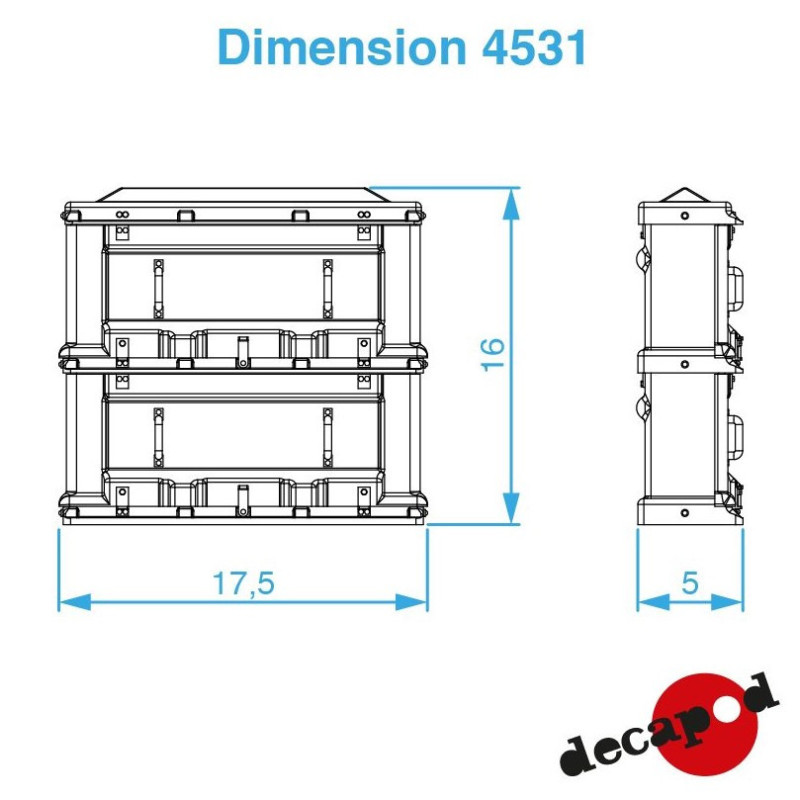 Abris en fibrociment 2 compartiments (2 pcs) HO Decapod 4531-Maketis