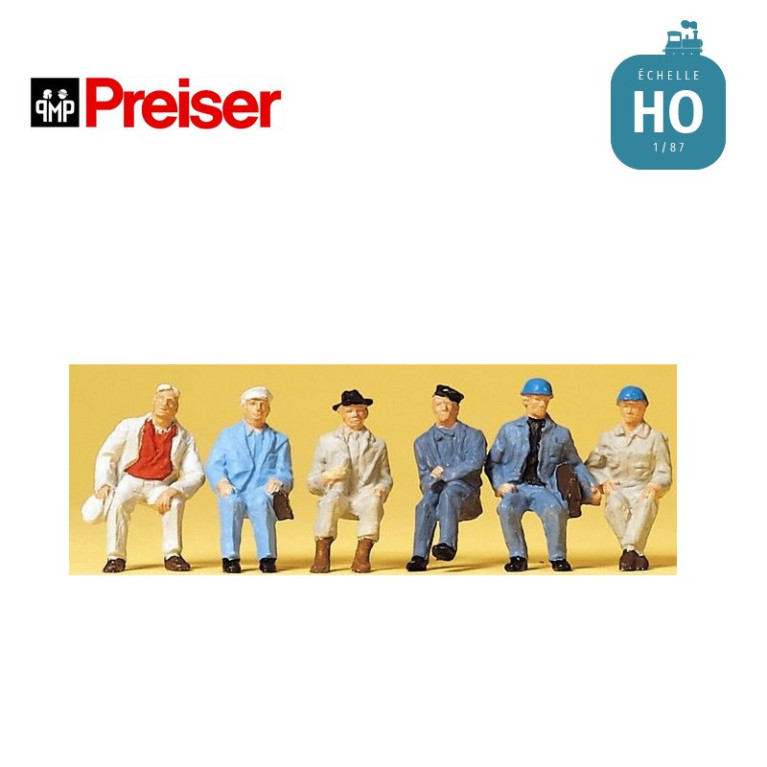 Ouvriers assis HO Preiser 14145 - Maketis