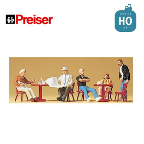 Consommateurs au café HO Preiser 10369 - Maketis