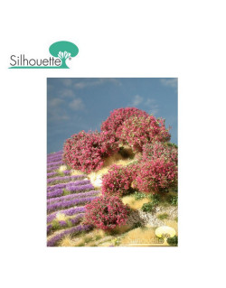 Set 5 petits rhododendrons fleuris magenta N/TT/HO Silhouette 253-15 - Maketis