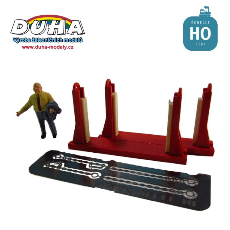 Bloc support neuf pour chargement rails, 2 pces + chaîne HO Duha 11564-D-Maketis Bloc support neuf pour chargement rails, 2 pces + chaîne HO Duha 11564-D-Maketis