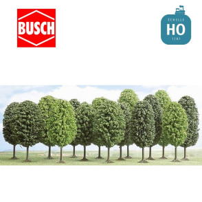 Assortiment de 12 arbres feuillus HO Busch 6486 - Maketis