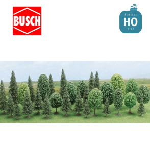 Assortiment de 30 arbres forestiers HO Busch 6489 - Maketis