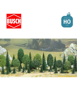Sachets d'arbres assortiment HO Busch 6490 - Maketis