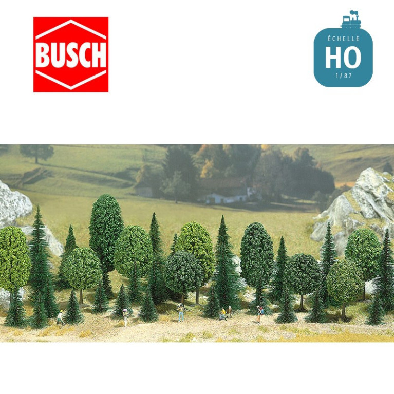 Sachets d'arbres assortiment HO Busch 6490 - Maketis