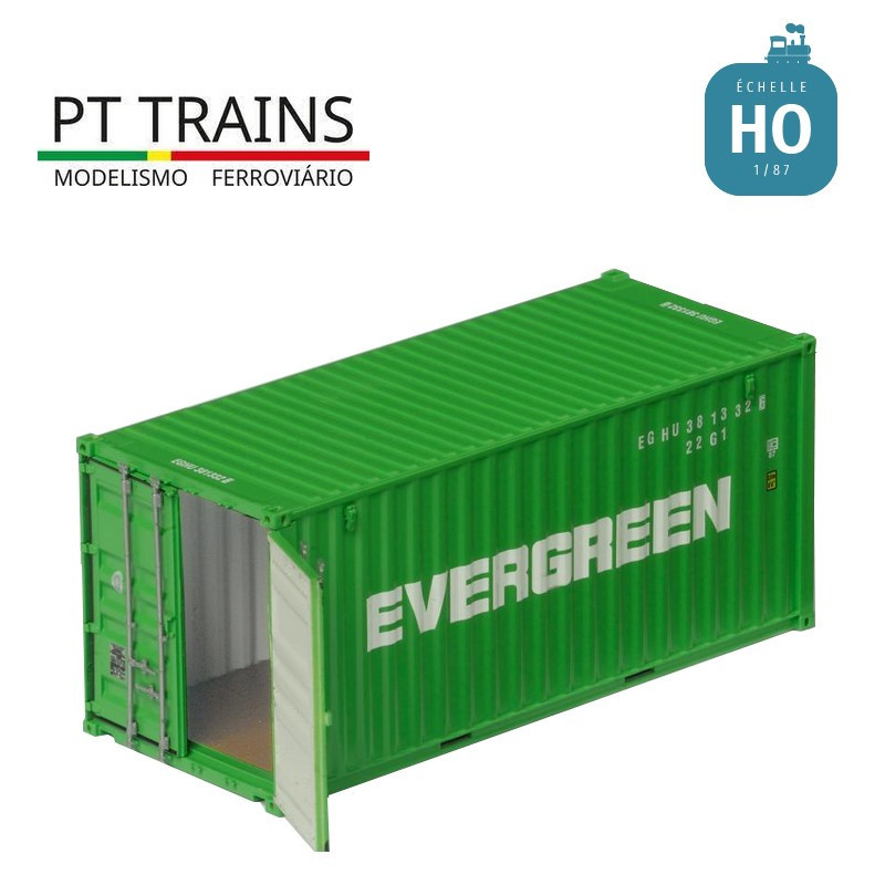 Container 20' DV EVERGREEN HO PT TRAINS PT820037.1 - Maketis
