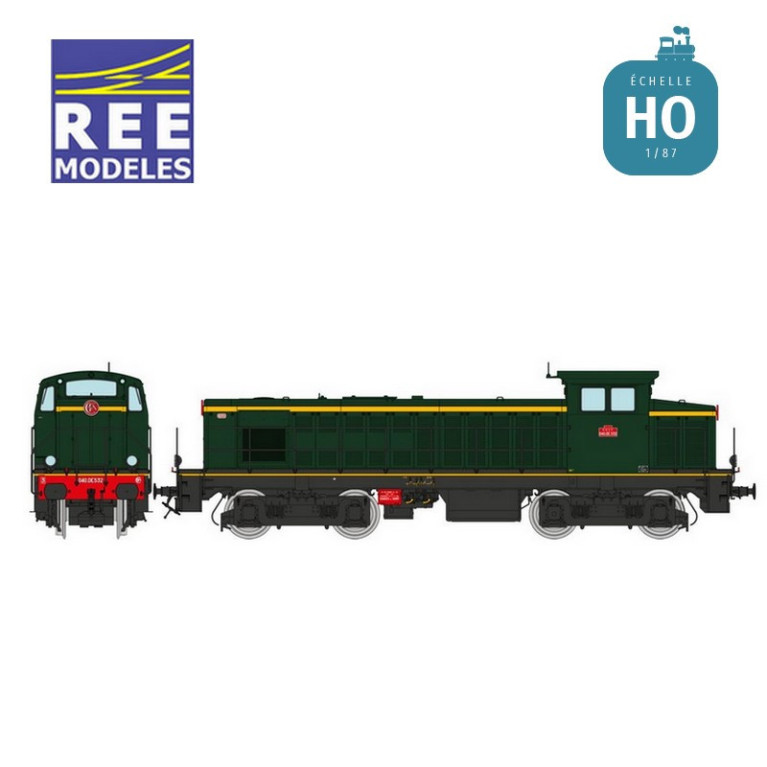 Locomotive Diesel 040 DE 532 Livrée d'origine région Ouest SNCF Ep III Analogique HO REE JM-007 - Maketis