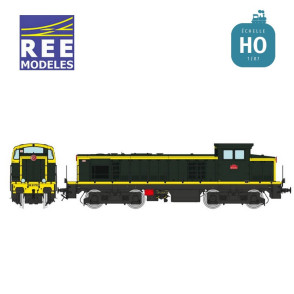 Locomotive Diesel BB 63792 vert/jaune 401 chassis noir région Ouest SNCF Ep III Analogique HO REE JM-008 - Maketis
