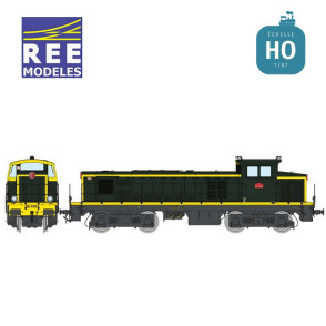 Locomotive Diesel BB 63010 vert/jaune châssis gris SNCF Ep IV Analogique HO REE JM-014 - Maketis