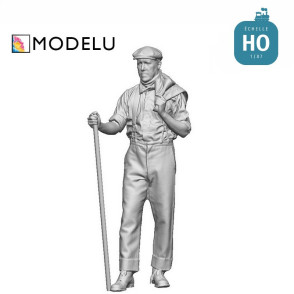 Ouvrier agricole avec veste sur l'épaule HO Modelu 1642-087 - Maketis