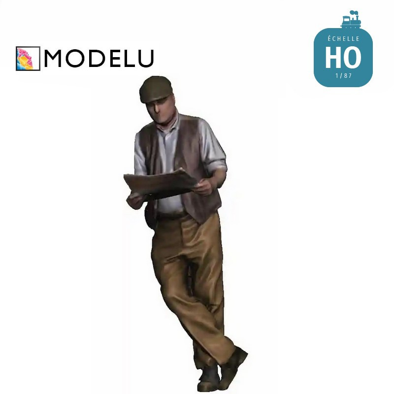 Homme penché en train de lire HO Modelu 0128-087 - Maketis