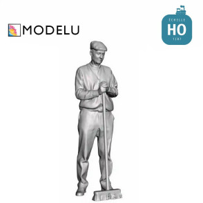 Homme avec un balai HO Modelu 0138-087 - Maketis