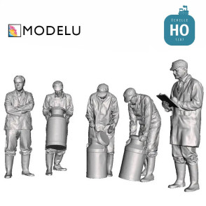Set 5 ouvriers en crémerie HO Modelu 1499-087 - Maketis