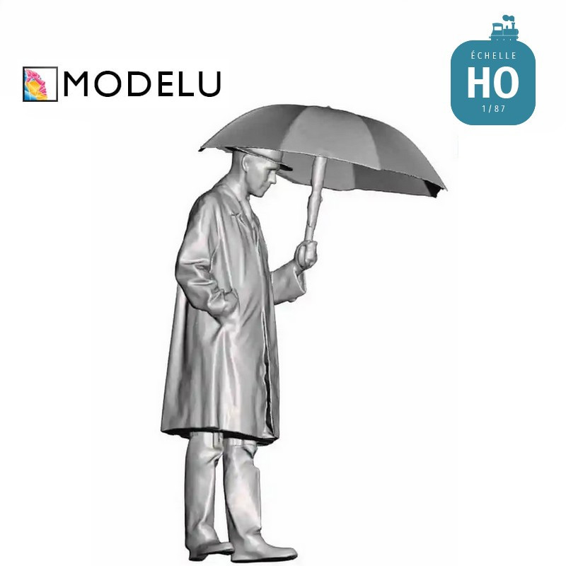 Homme avec un parapluie HO Modelu 1650-087 - Maketis
