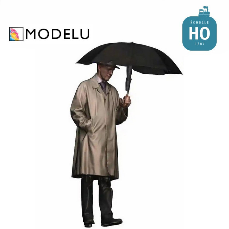 Homme avec un parapluie HO Modelu 1650-087 - Maketis