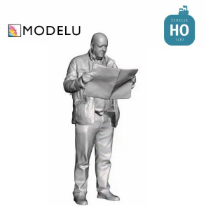 Homme avec un journal HO Modelu 1705-087 - Maketis
