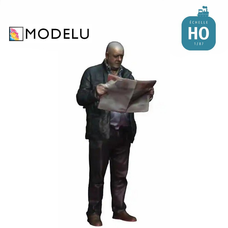 Homme avec un journal HO Modelu 1705-087 - Maketis