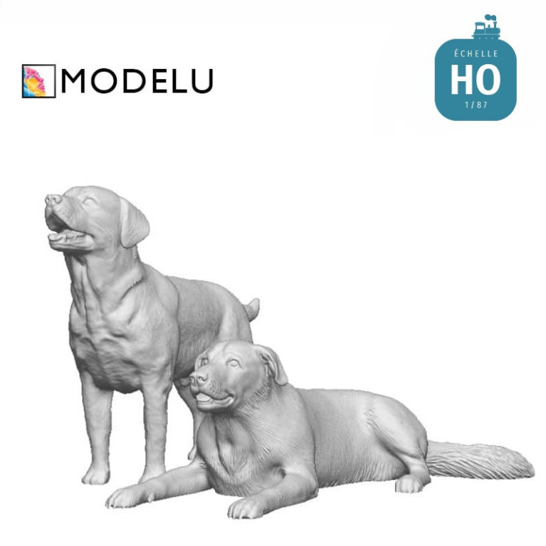 Chiens Labradors 2 pcs HO Modelu 31007-087 Chiens Labradors 2 pcs HO Modelu 31007-087