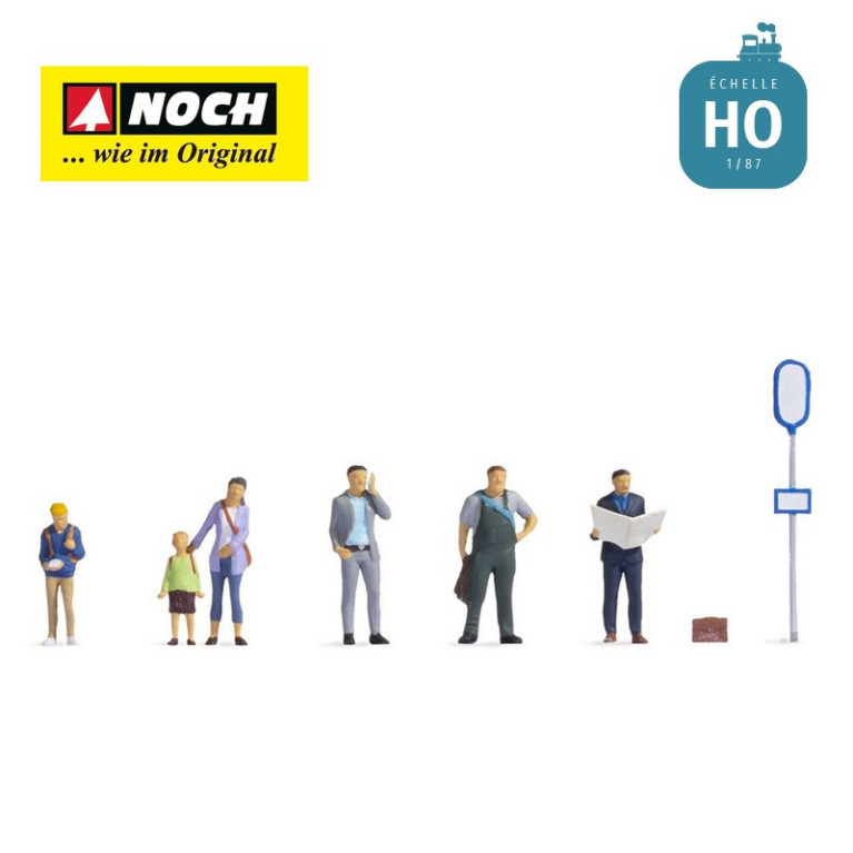 Personnes à larrêt de bus HO Noch 15246 - Maketis Personnes à larrêt de bus HO Noch 15246 - Maketis