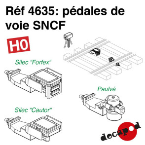 Pédales de voie SNCF (8 pcs) HO Decapod 4635-Maketis