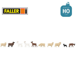 Moutons et chèvres HO Faller 151921 - Maketis