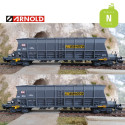 Coffret 2 wagons-trémies Faoos pour le transport du charbon "Simotra" SNCF Ep IV N Arnold HN6549 - Maketis