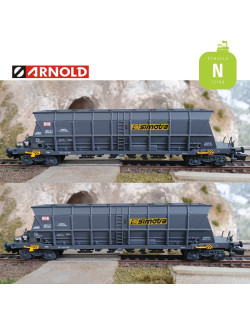 Coffret 2 wagons-trémies Faoos pour le transport du charbon "Simotra" SNCF Ep IV N Arnold HN6549