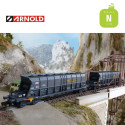 Coffret 2 wagons-trémies Faoos pour le transport du charbon "Simotra" SNCF Ep IV N Arnold HN6549 - Maketis