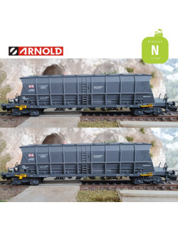 Coffret 2 wagons-trémies Faoos pour le transport du charbon "S.G.W" SNCF Ep IV N Arnold HN6548