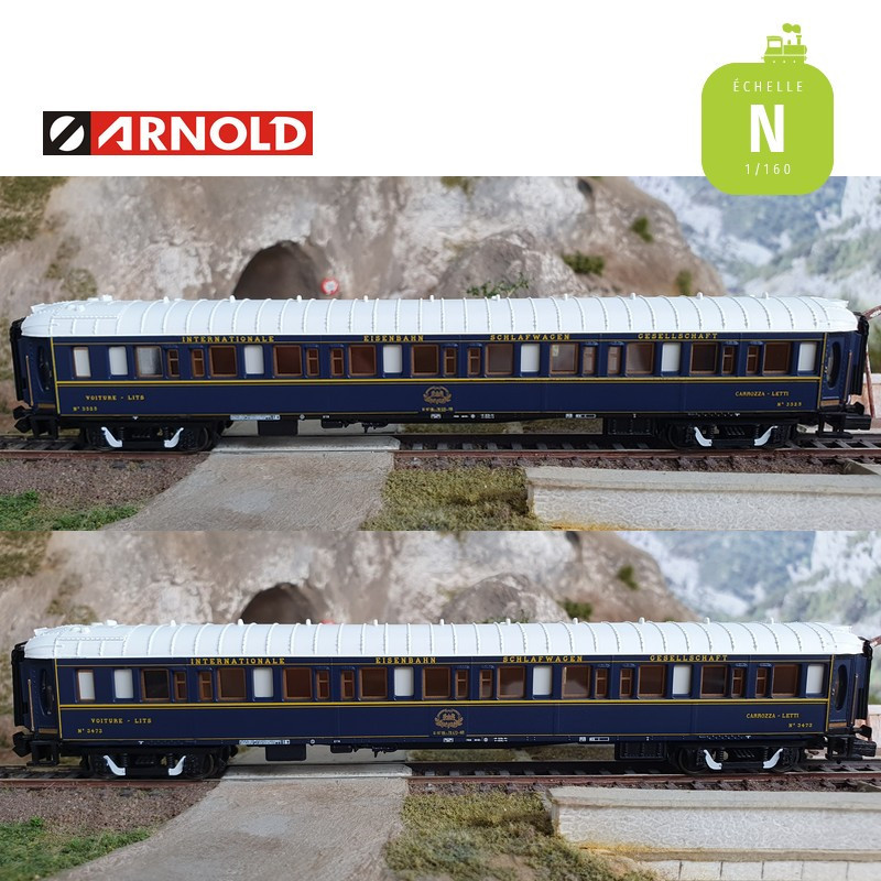 Coffret de 2 wagons-lits pour train "Venice Simplon Orient Express" Ep IV-V N Arnold HN4400 - Maketis