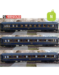 Coffret 3 voitures "Train bleu" 1 voiture restaurant 2 wagons-lits Lx CIWL Ep III N Arnold HN4402
