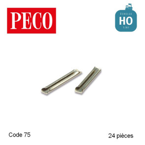 Eclisses métalliques HO Code 75 Peco (24 pièces) SL-110 - Maketis